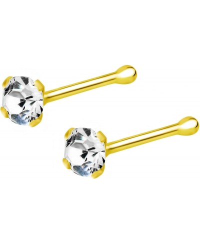 22g 18k Gold Plated Sterling Silver CZ Simulated Diamond Nose Stud 2.5mm $15.37 Piercing Jewelry