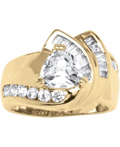 Gold-Plated Trillion Cut Cubic Zirconia Engagement Ring $42.74 Engagement Rings