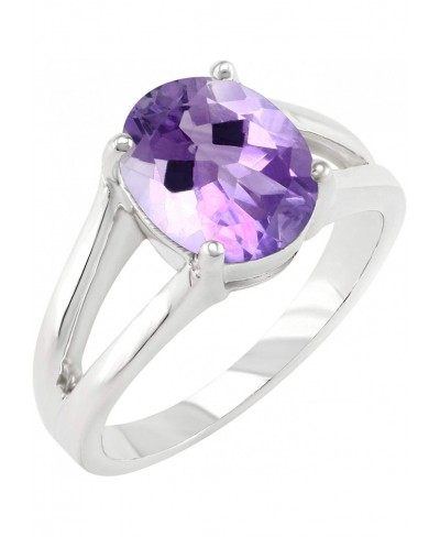 Natural Garnet Amethyst Swiss Blue Topaz Ring 925 Sterling Silver Solitaire Ring $38.75 Statement