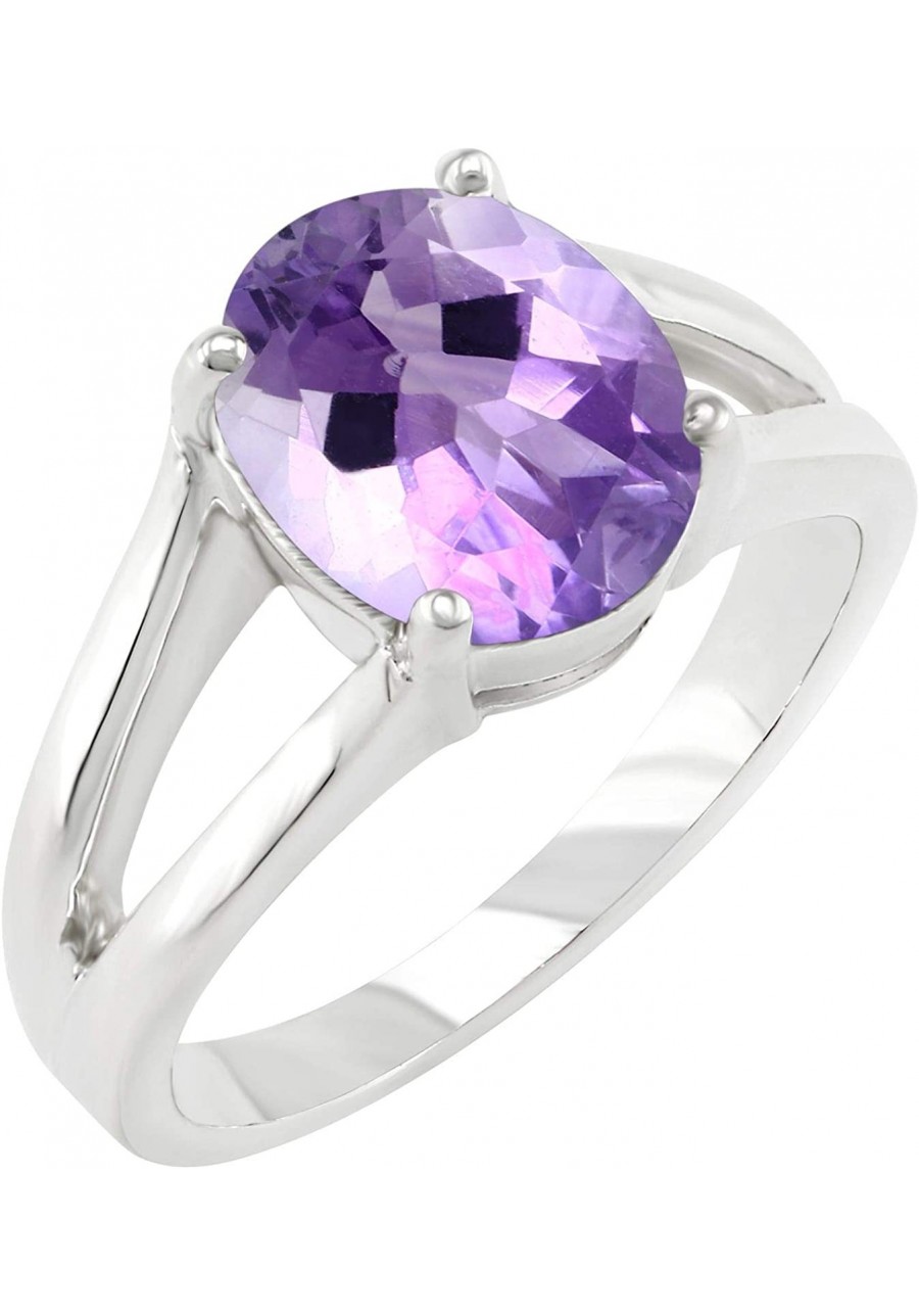 Natural Garnet Amethyst Swiss Blue Topaz Ring 925 Sterling Silver Solitaire Ring $38.75 Statement