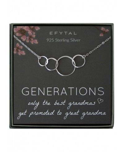 Great Grandma Gifts 925 Sterling Silver 4 Circles Necklace Gifts for Great Grandma Four Generation Necklaces for Women Great ...