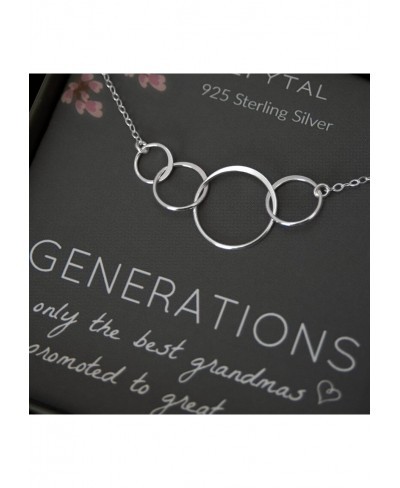 Great Grandma Gifts 925 Sterling Silver 4 Circles Necklace Gifts for Great Grandma Four Generation Necklaces for Women Great ...