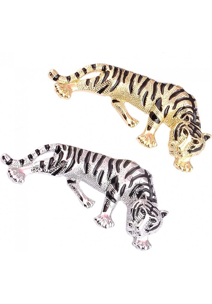 2PCS Tiger Brooch Pin Wildlife Brooch Animal Breastpin Badge Jewelry for Men Women 2022 New Year Gifts $12.37 Brooches & Pins