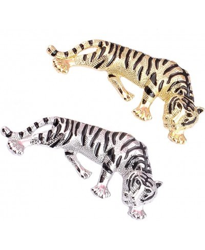 2PCS Tiger Brooch Pin Wildlife Brooch Animal Breastpin Badge Jewelry for Men Women 2022 New Year Gifts $12.37 Brooches & Pins