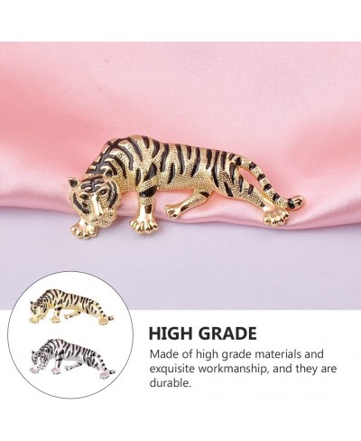 2PCS Tiger Brooch Pin Wildlife Brooch Animal Breastpin Badge Jewelry for Men Women 2022 New Year Gifts $12.37 Brooches & Pins