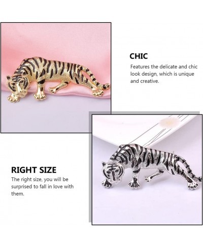 2PCS Tiger Brooch Pin Wildlife Brooch Animal Breastpin Badge Jewelry for Men Women 2022 New Year Gifts $12.37 Brooches & Pins