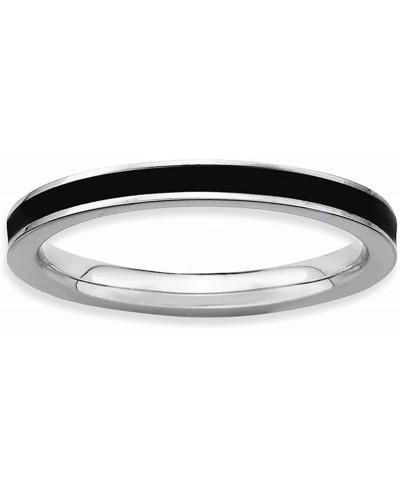 Sterling Silver Black Enameled 2.25mm Ring $29.93 Stacking