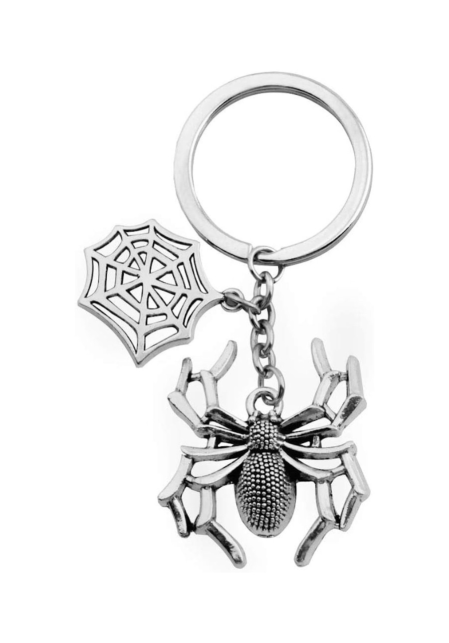 Vintage Spider and Web Charm Keychain Spider Jewelry $15.12 Pendant Necklaces