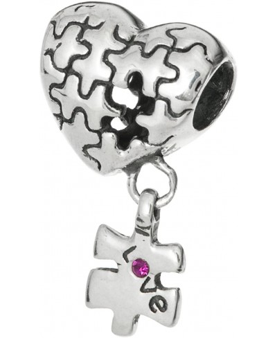 Sterling Silver Autism Awareness Love Heart European Bead Charm $16.01 Charms & Charm Bracelets