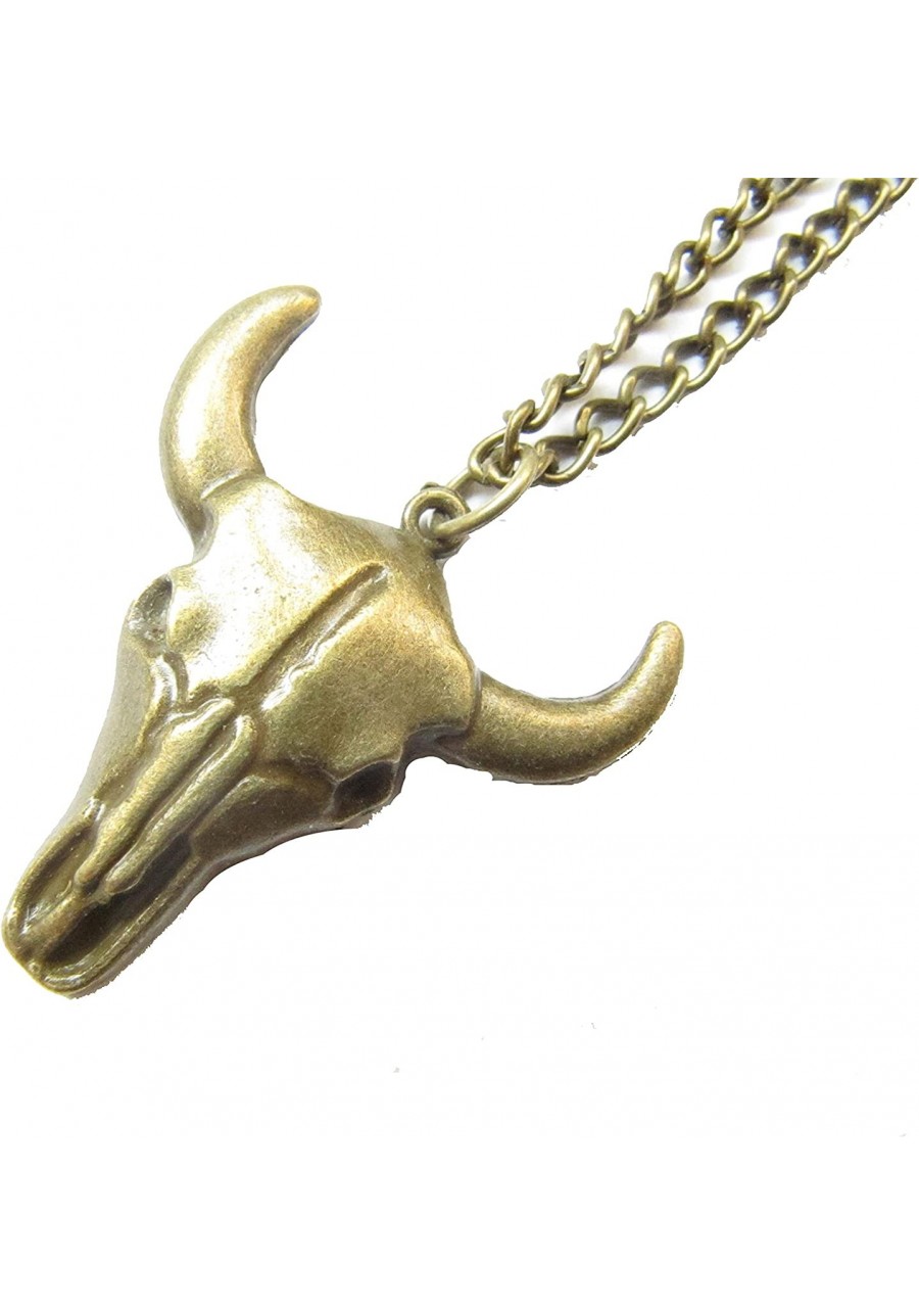 Bull Pendant ox Head Necklace Antique Bronze Heavy Thick Bulls Cows Heads Charms Pendant Necklace $8.04 Lockets