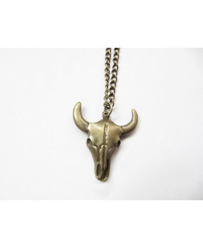 Bull Pendant ox Head Necklace Antique Bronze Heavy Thick Bulls Cows Heads Charms Pendant Necklace $8.04 Lockets