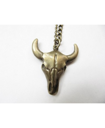 Bull Pendant ox Head Necklace Antique Bronze Heavy Thick Bulls Cows Heads Charms Pendant Necklace $8.04 Lockets