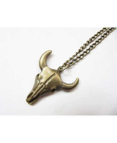 Bull Pendant ox Head Necklace Antique Bronze Heavy Thick Bulls Cows Heads Charms Pendant Necklace $8.04 Lockets