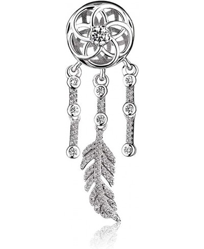 925 Sterling Silver Murano Glass Clear CZ Dream Catcher Dangle Heart Clip Charm for Bracelet and Necklace $20.71 Charms & Cha...