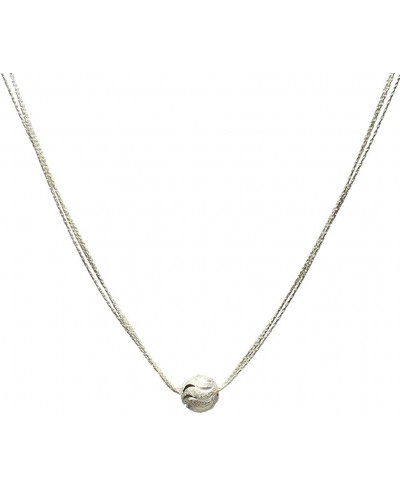 Silver Plated Hammered Ball on Multi-strand Sterling Silver Necklace Adjustable $13.32 Strands