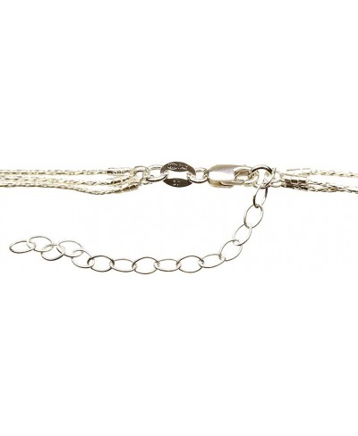 Silver Plated Hammered Ball on Multi-strand Sterling Silver Necklace Adjustable $13.32 Strands