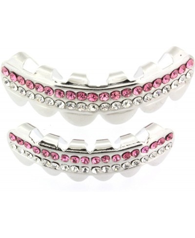 Hip Hop Platinum Silver Removeable Mouth Grillz Set (Top & Bottom) Pink Lolipop $15.29 Dental Grills