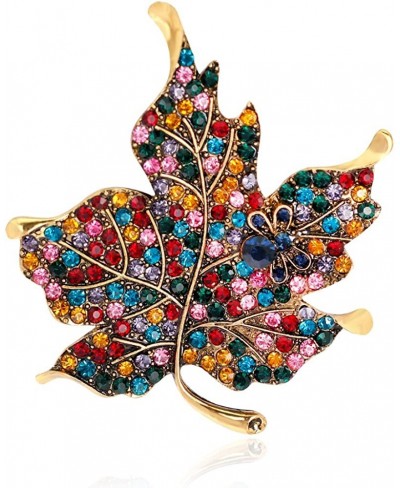 Womens Color Diamond Rhinestone Maple Leaf Brooch Pin $13.39 Brooches & Pins