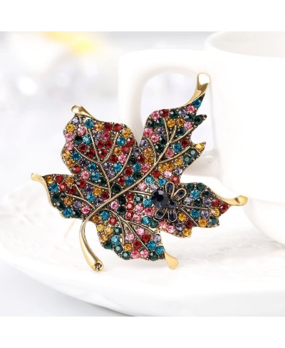 Womens Color Diamond Rhinestone Maple Leaf Brooch Pin $13.39 Brooches & Pins