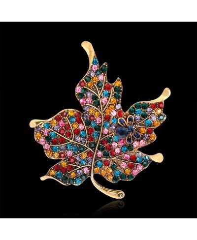 Womens Color Diamond Rhinestone Maple Leaf Brooch Pin $13.39 Brooches & Pins