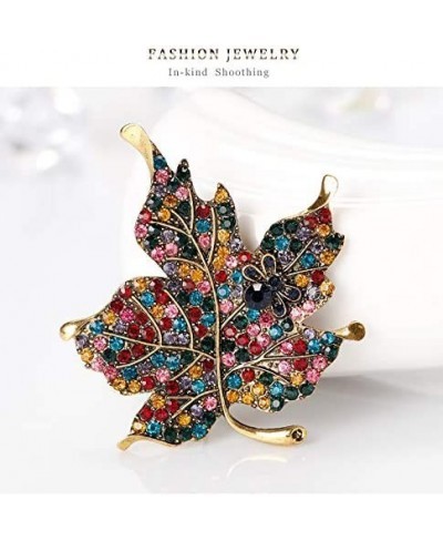 Womens Color Diamond Rhinestone Maple Leaf Brooch Pin $13.39 Brooches & Pins