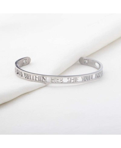 Religious Jewelry Inspirational Bracelets Cuff Bangle Bible Verse God is Within Her She Will Not Fall for Women $14.50 Bangle