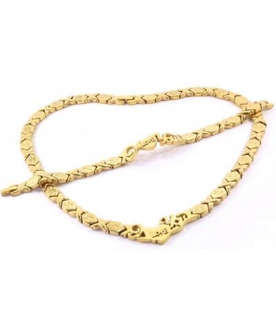 I Love You Gold Tone HUGS and Kisses Necklace & Bracelet Set XOXO Starburst 20 Long $27.88 Jewelry Sets