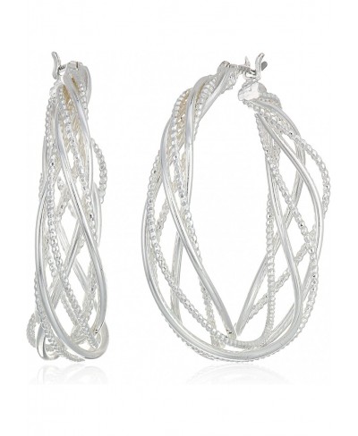 Women's Silver-Tone Layered Clickit Hoop Earrings $16.64 Hoop