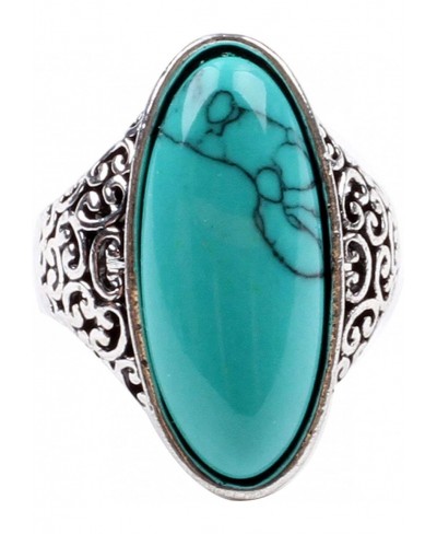 Women's fashion created-Turquoise Ring Tibet Silver Plated gothic stone rings $14.99 Statement