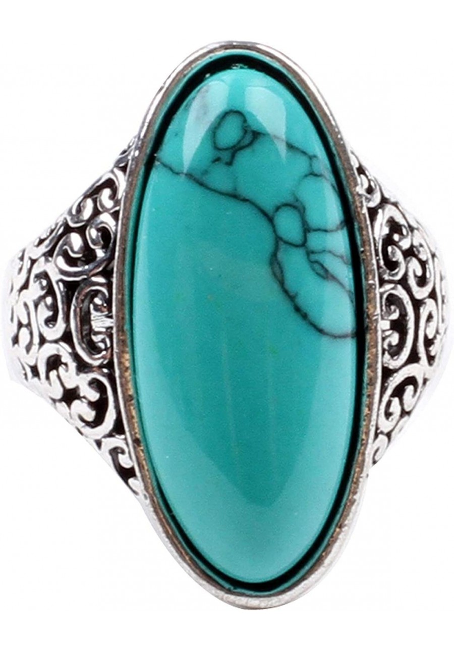 Women's fashion created-Turquoise Ring Tibet Silver Plated gothic stone rings $14.99 Statement