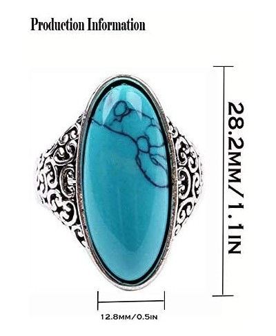 Women's fashion created-Turquoise Ring Tibet Silver Plated gothic stone rings $14.99 Statement