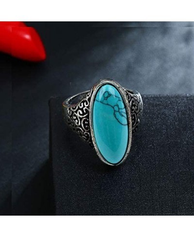 Women's fashion created-Turquoise Ring Tibet Silver Plated gothic stone rings $14.99 Statement