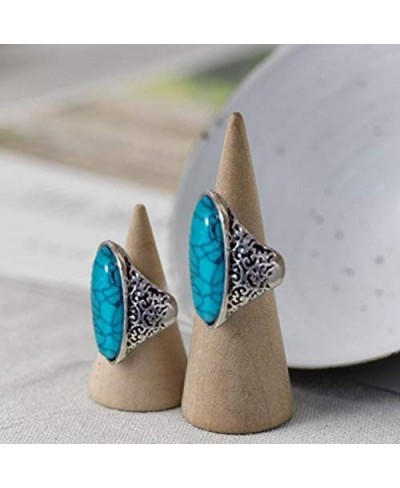 Women's fashion created-Turquoise Ring Tibet Silver Plated gothic stone rings $14.99 Statement