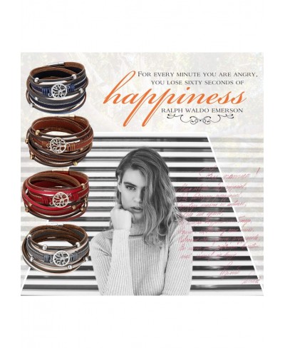 Tree of Life Wide Wrap Leather Bracelet Multilayer Leather Magnetic Buckle Bohemian Cuff Bangle Bracelets for Women Girls 7 $...