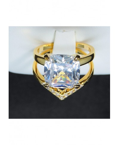 Arlyn 4.9 Carat Cushion Cut CZ Gold Tone Wedding Ring Bridal Band Set- Ginger Lyne Collection $18.70 Bridal Sets