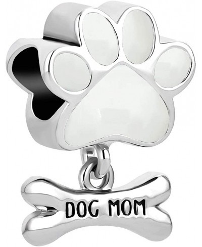 Dog Mom Pawprint Bone Dangle Charm Bead for Bracelet $13.12 Charms & Charm Bracelets