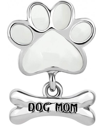 Dog Mom Pawprint Bone Dangle Charm Bead for Bracelet $13.12 Charms & Charm Bracelets