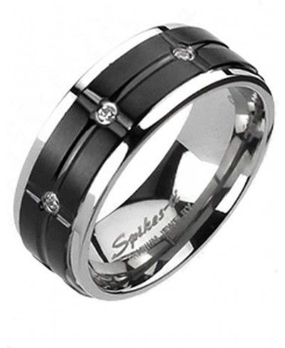 Black Stainless Steel Titanium Cushion Cut Cubic Zirconia His and Hers Wedding Ring Sets 4 pcs $26.86 Bridal Sets