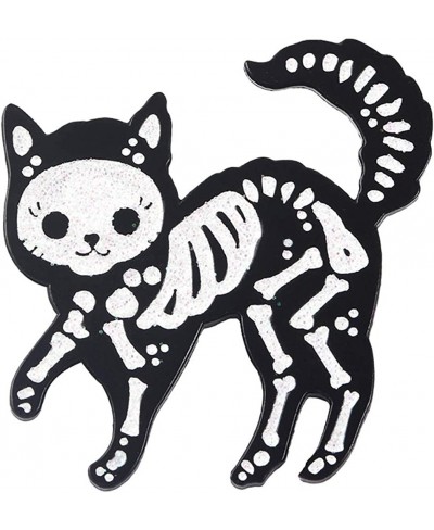 Brooches Pins Creative Unisex Cat Skeleton Enamel Brooch Pin Badge Jeans Jacket Collar Decor $8.71 Brooches & Pins