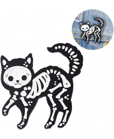 Brooches Pins Creative Unisex Cat Skeleton Enamel Brooch Pin Badge Jeans Jacket Collar Decor $8.71 Brooches & Pins