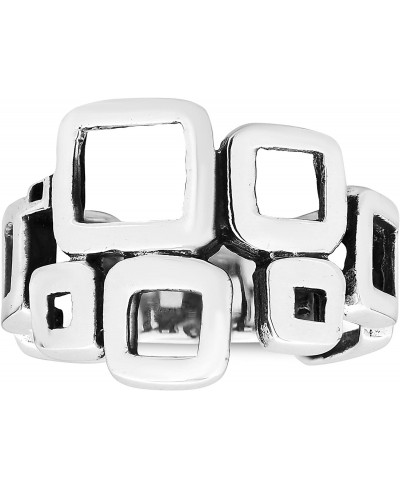 Modern Geometric Square Cluster .925 Sterling Silver Ring $18.85 Bands