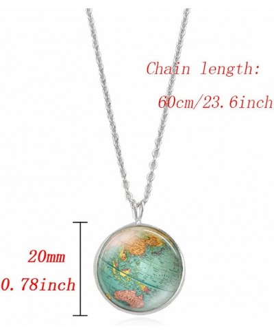 Retro Personalized World Map Necklace Bracelet Earring Jewelry Globe Signs Circular Tag Pendant Jewelry $10.48 Jewelry Sets