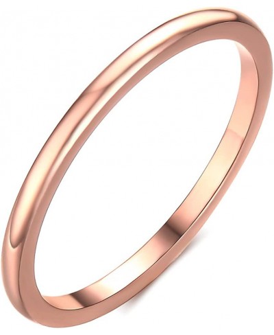 1.5mm Women's Stainless Steel Plain Band Wedding Ring Rose Gold Plated Size 6-8 $9.25 Bands