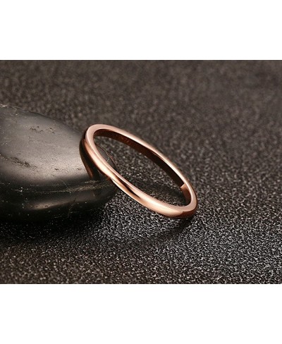 1.5mm Women's Stainless Steel Plain Band Wedding Ring Rose Gold Plated Size 6-8 $9.25 Bands