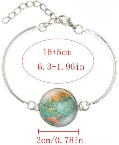 Retro Personalized World Map Necklace Bracelet Earring Jewelry Globe Signs Circular Tag Pendant Jewelry $10.48 Jewelry Sets