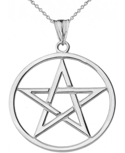 Elegant Sterling Silver Pentagram Charm Pendant Necklace $19.81 Pendant Necklaces