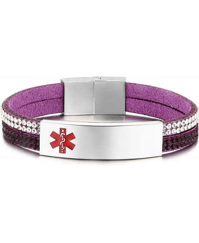 Medical Alert Bracelet for Women & Girls Personalized Stylish Magnet Clasp Emergency Medical ID Bracelets (5.5-8.5 inches) $1...