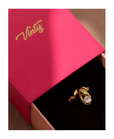 Frog Engagement Promise Cute Adjustable Funky Toad Statement Cocktail Crown Ring with CZ Stones for Women $35.36 Engagement R...