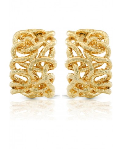 Gold Plated Hammered Style Intertwined Clip On Earrings $14.63 Clip-Ons