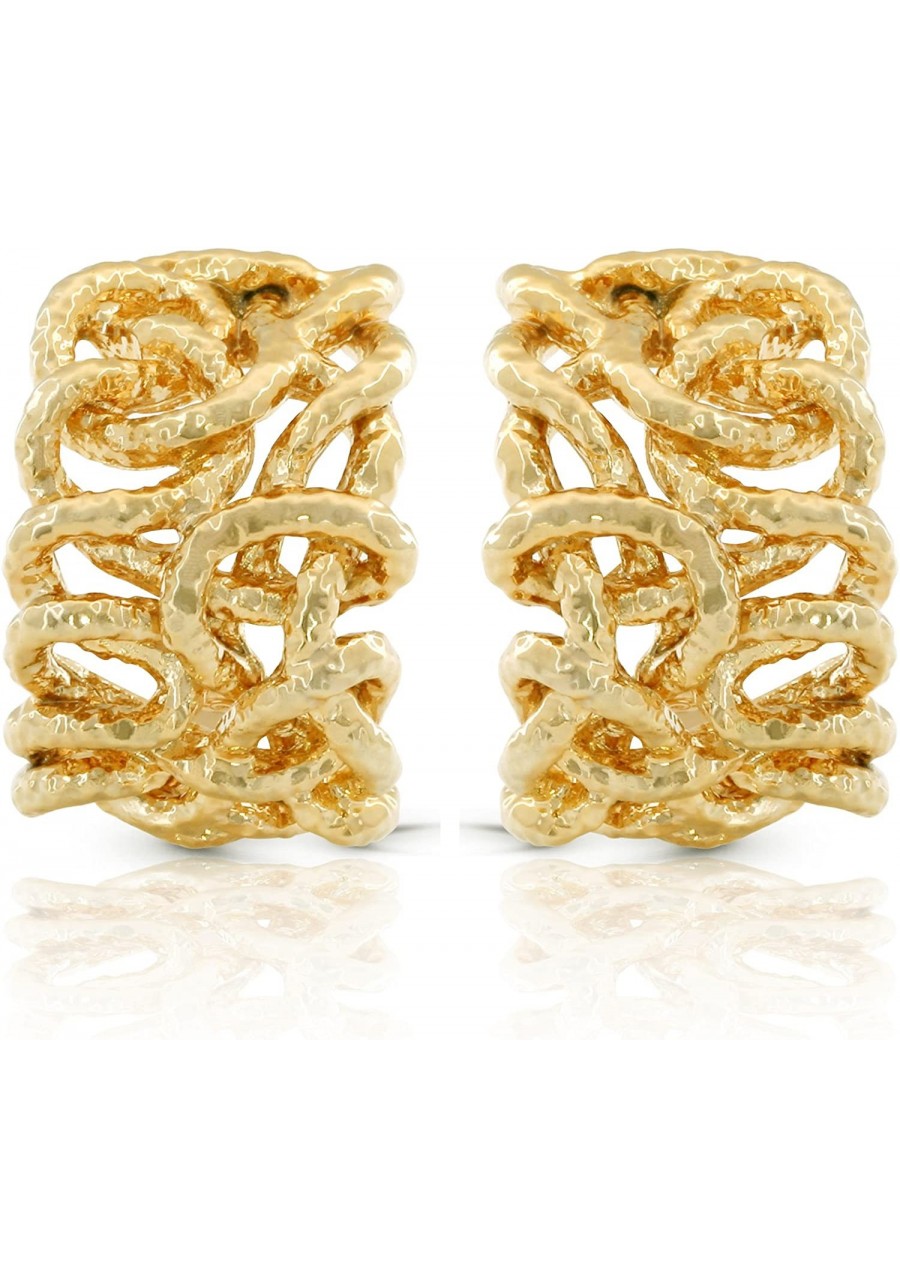 Gold Plated Hammered Style Intertwined Clip On Earrings $14.63 Clip-Ons